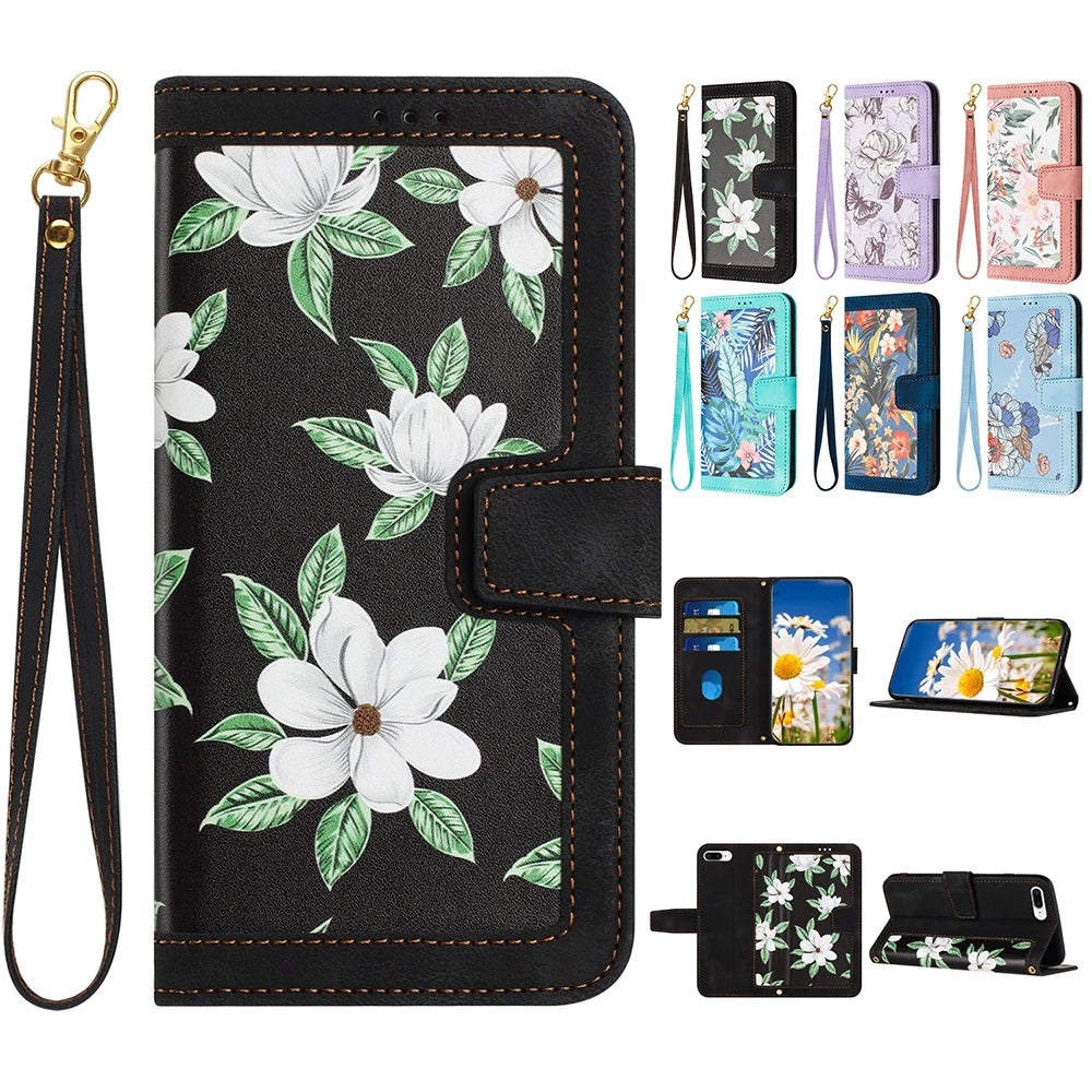 Wrist Strap Leather Flip Wallet Galaxy S Case - DealJustDeal