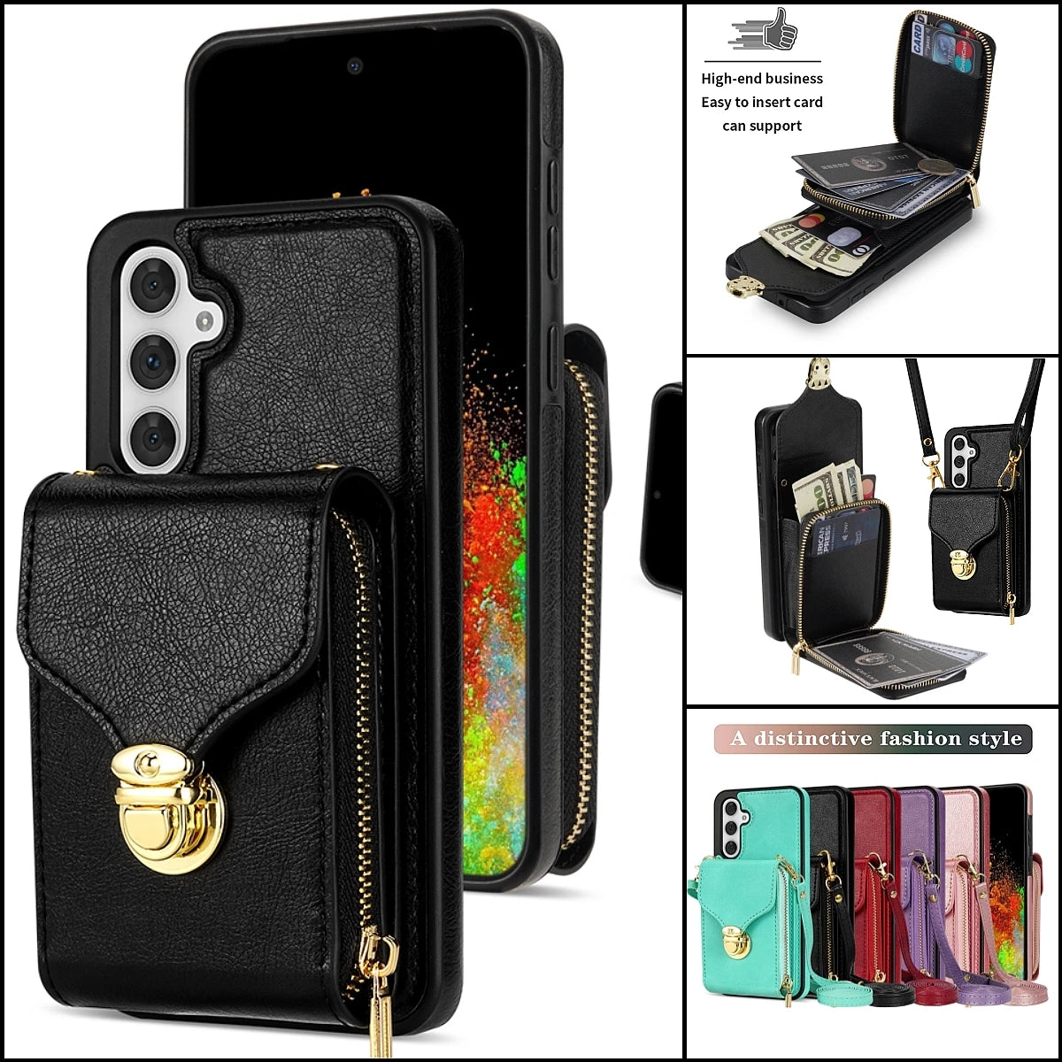 Card Slot Holder Wallet Leather Galaxy A Case - DealJustDeal