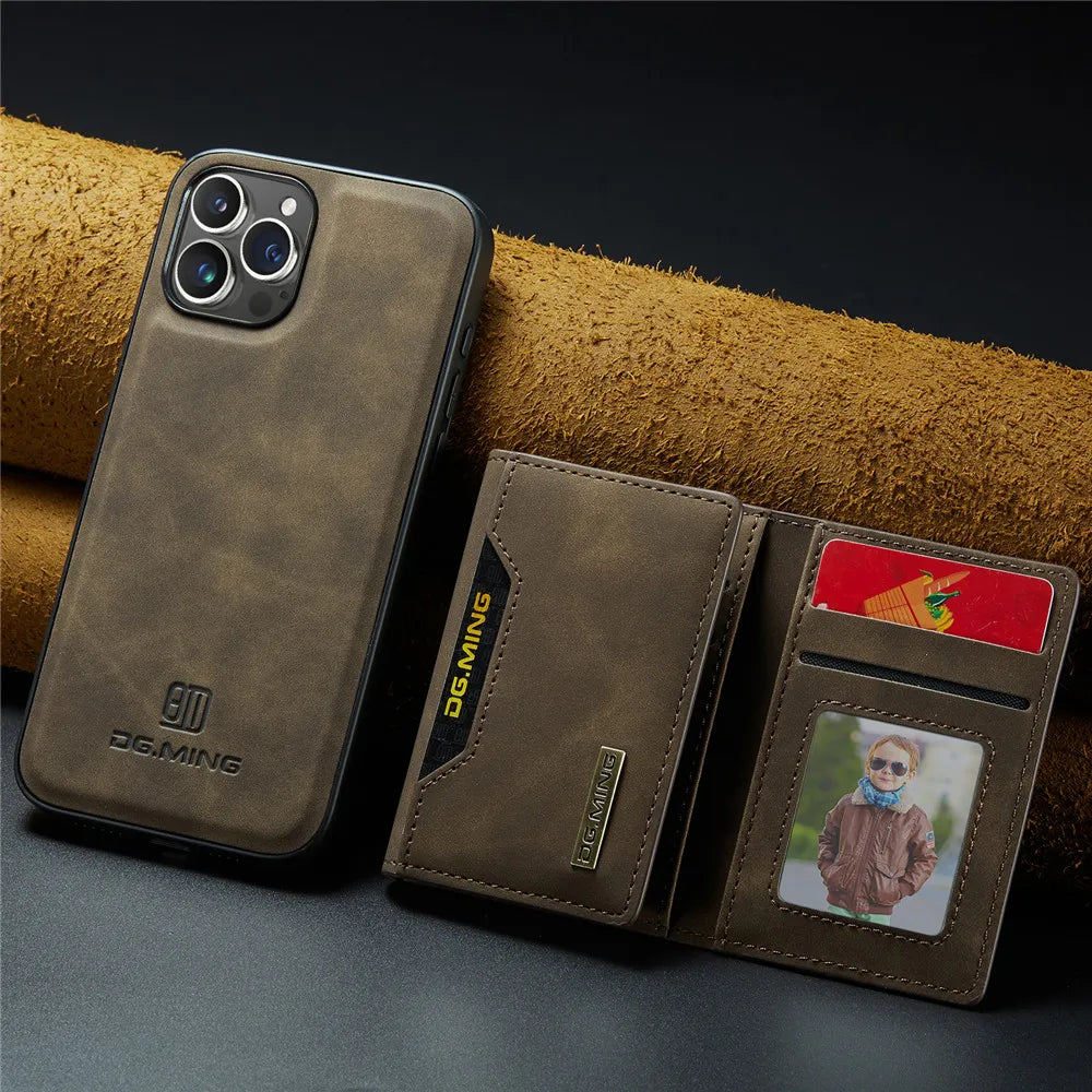 2 In 1 Detachable Magnetic Leather iPhone Case - DealJustDeal