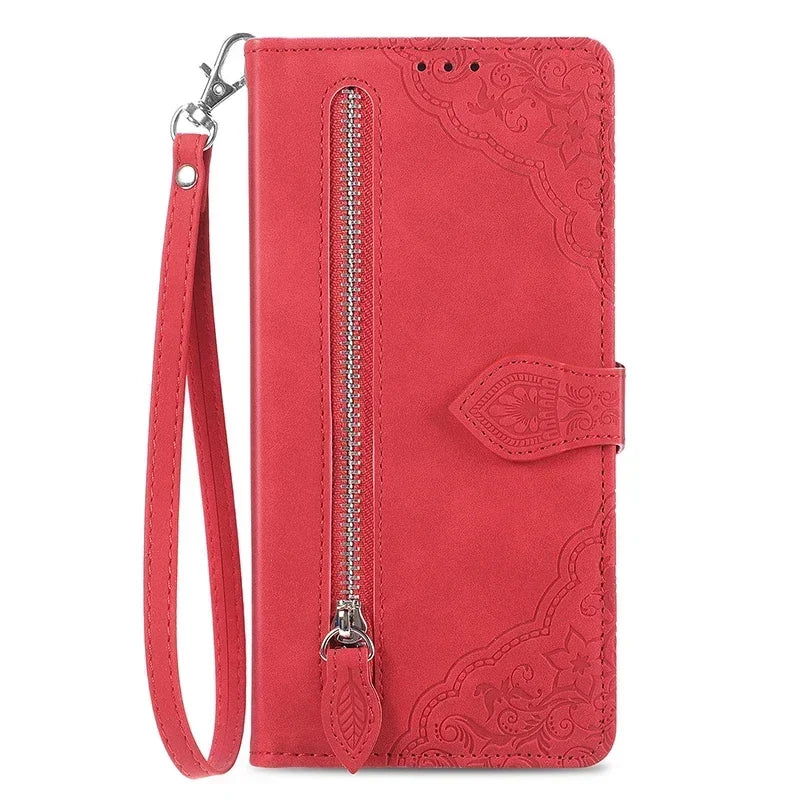 Zipper Leather Flip Wallet Google Case - DealJustDeal