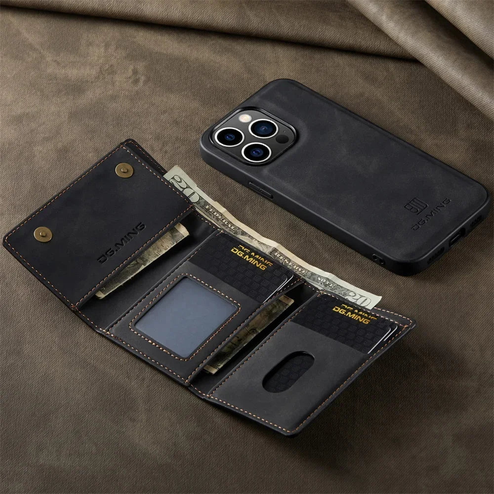 Retro Flip Magnetic Leather iPhone Case - DealJustDeal