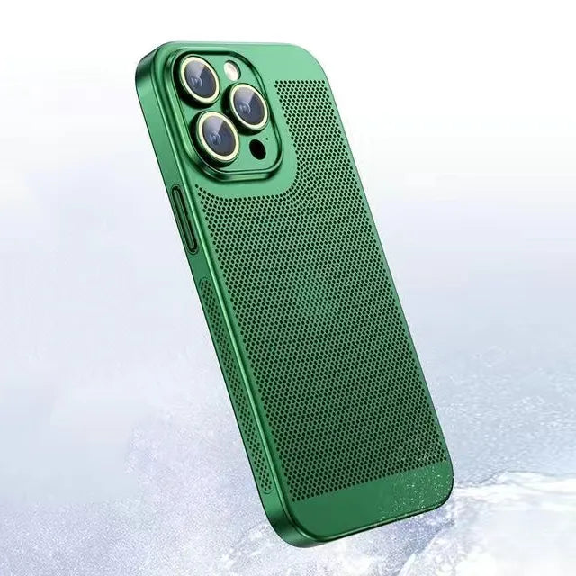 Electroplated Border Honeycomb Mesh Heat Dissipation iPhone Case - DealJustDeal