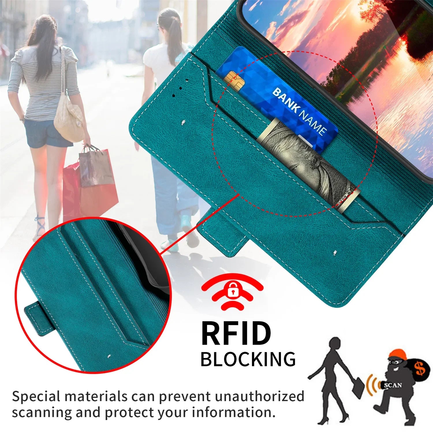 Magnetic Flip Card Slots Leather Wallet Google Case - DealJustDeal