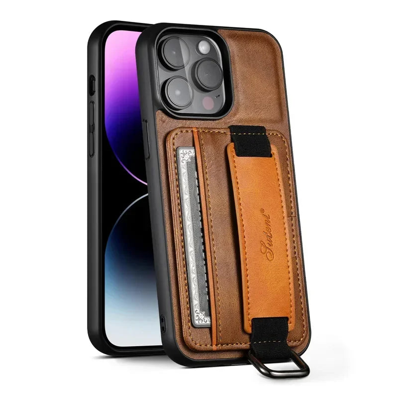 Wallet Cover Cards Holder Pocket Leather iPhone Case - DealJustDeal