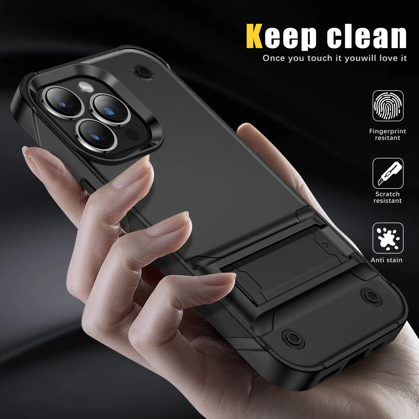 TPU Plastic Kickstand Rugged Armor Shockproof iPhone Case - DealJustDeal