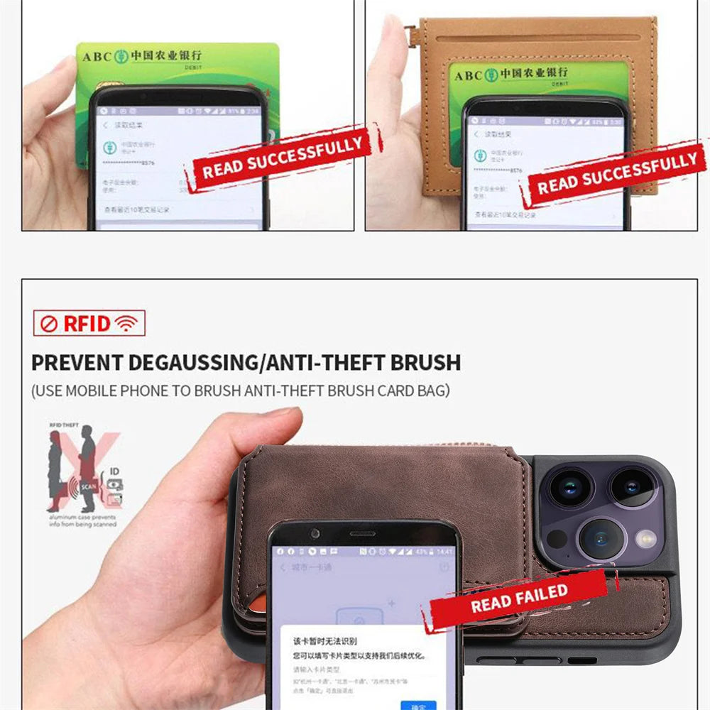 Leather Card Slot RFID Block Google Case - DealJustDeal