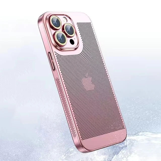 Electroplated Border Honeycomb Mesh Heat Dissipation iPhone Case - DealJustDeal