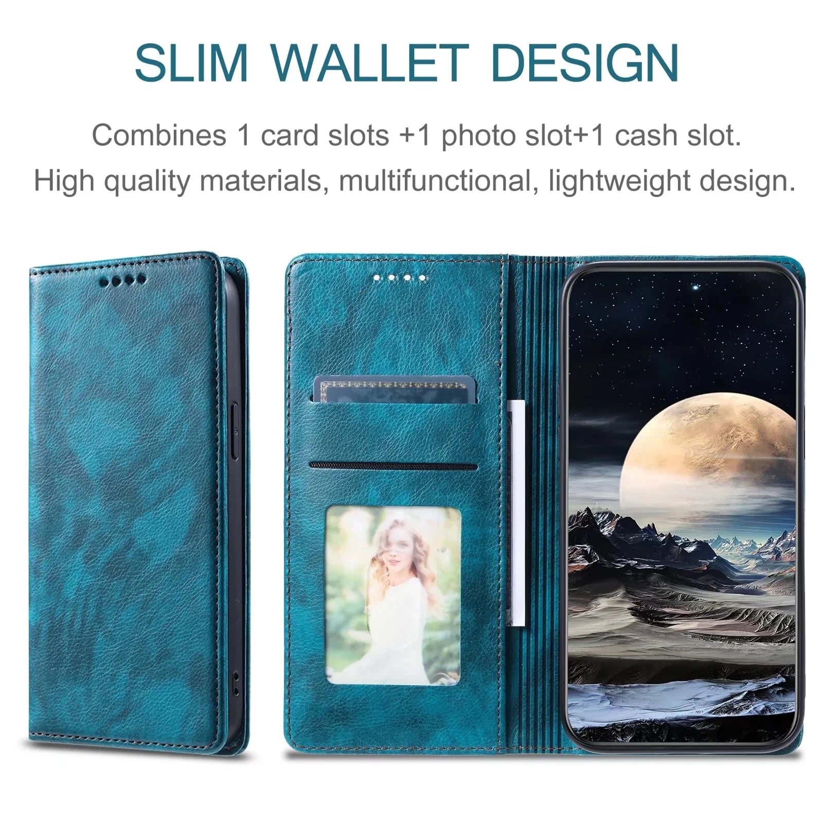 Magnetic Flip Card Pocket Wallet Leather Galaxy Note and S Case - DealJustDeal