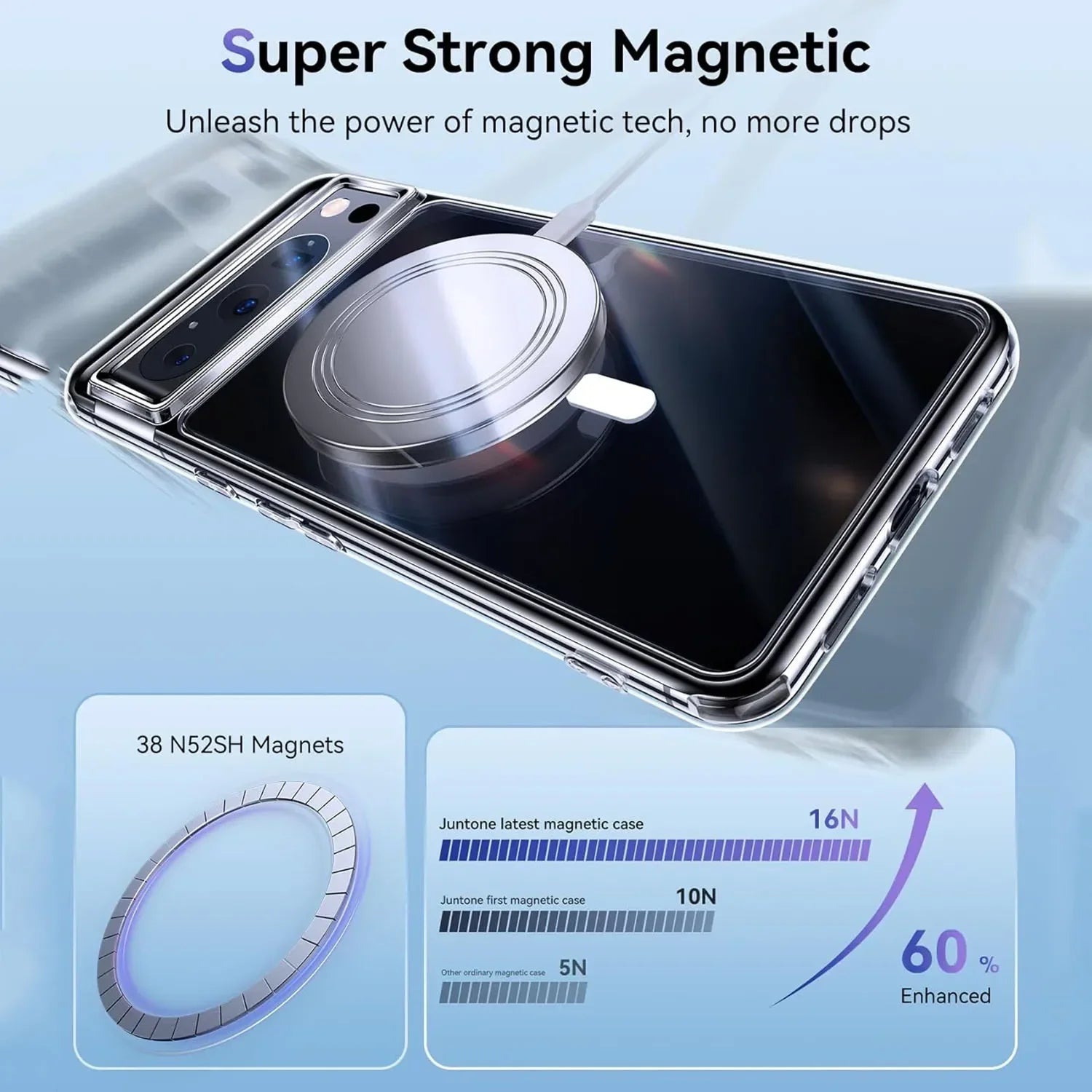 For Magsafe Magnetic Wireless Charging Transparent Google Case - DealJustDeal