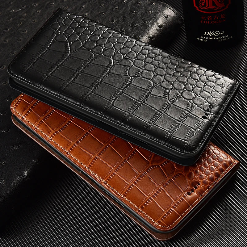 Wallet Crocodile Genuine Leather Flip iPhone Case - DealJustDeal