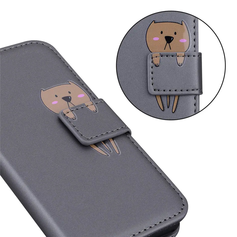 Card Slot Stand Flip Leather iPhone Case - DealJustDeal