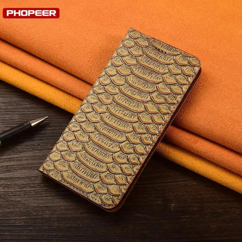 Python Skin Magnet Genuine Leather Galaxy S Case - DealJustDeal