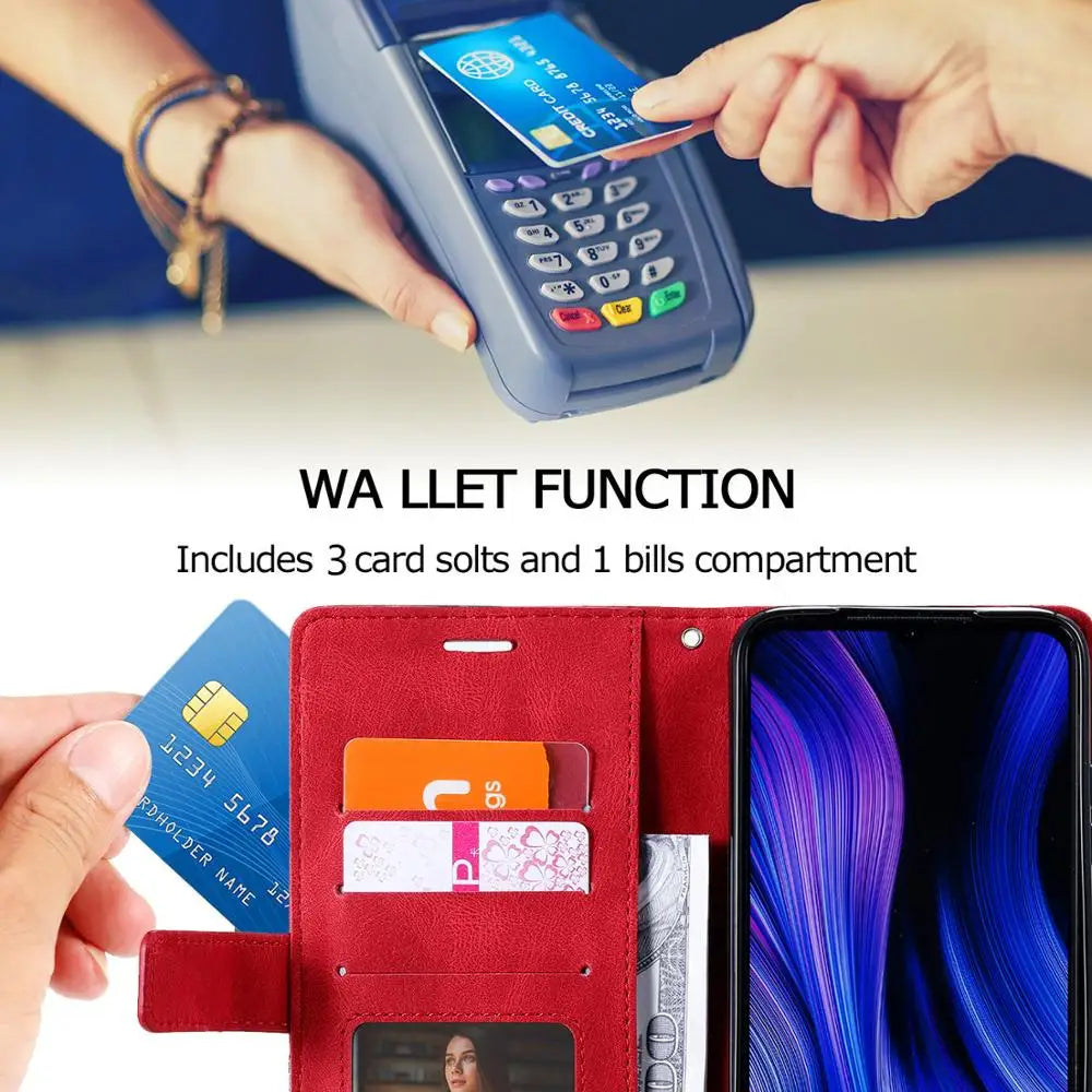 Wallet Flip Card Holder Stand Magnetic Leather iPhone Case - DealJustDeal