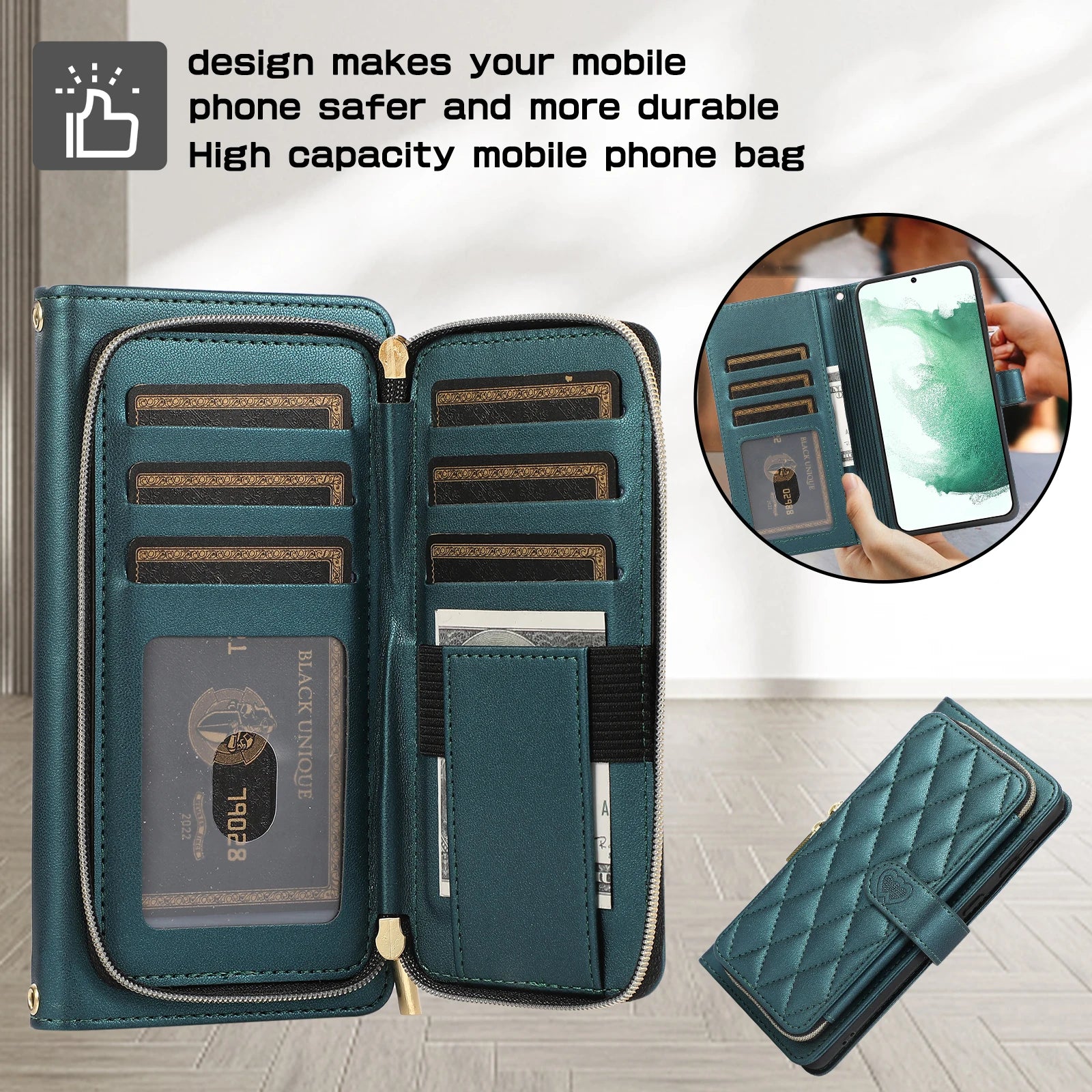 Lanyard Cards Pocket Wallet Leather Galaxy A and S Case - DealJustDeal