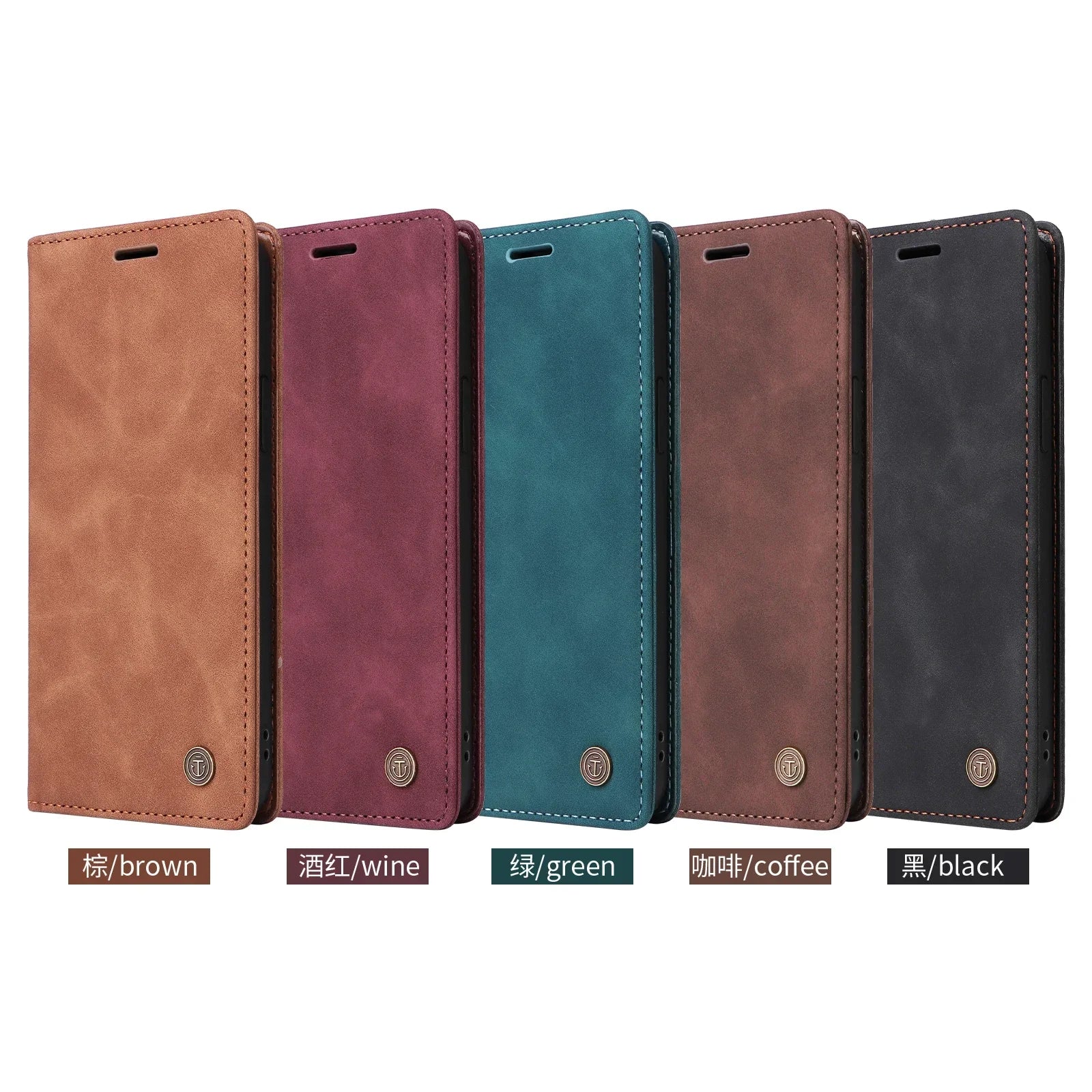 Flip Book Leather Wallet Galaxy A Case - DealJustDeal