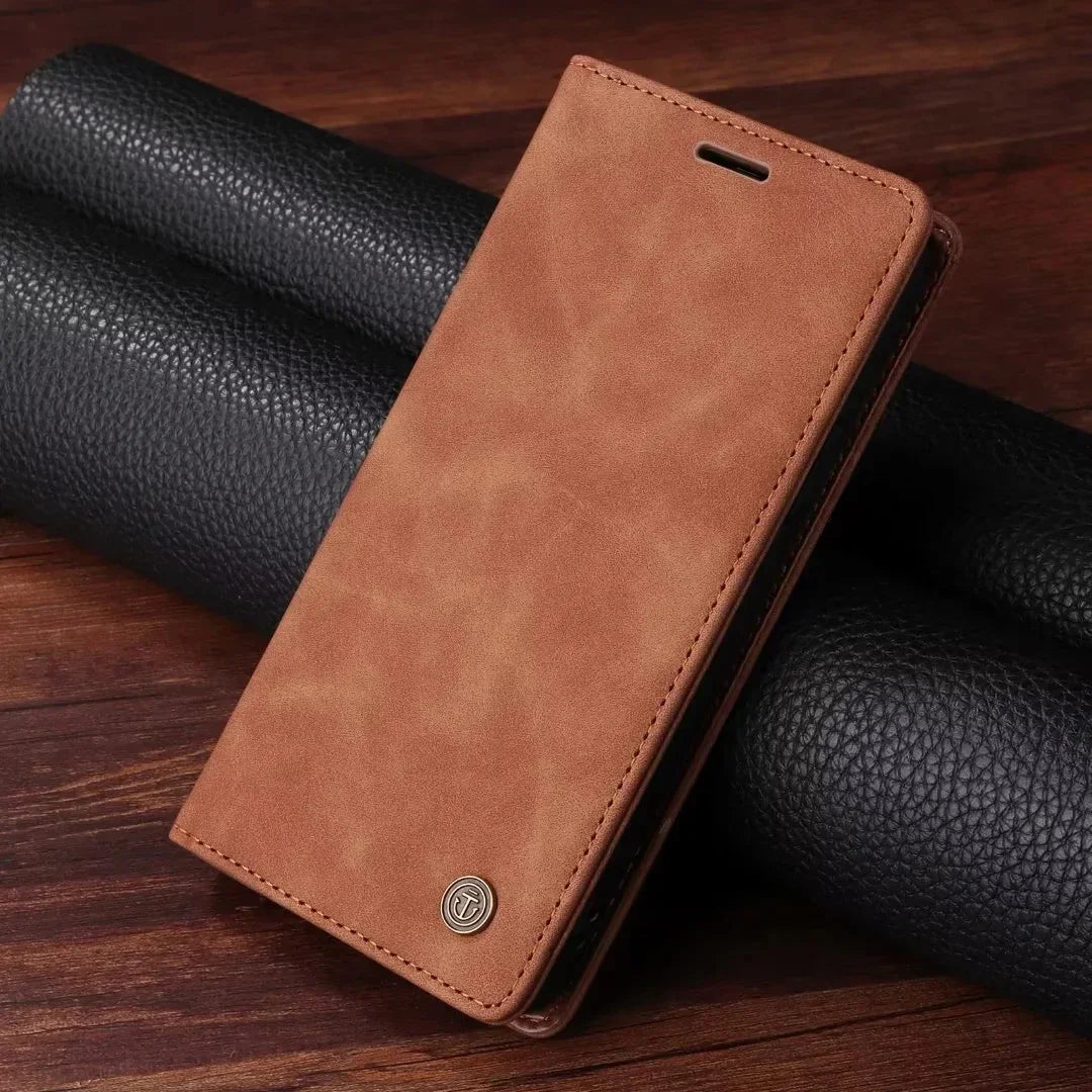 Flip Book Leather Wallet Galaxy A Case - DealJustDeal