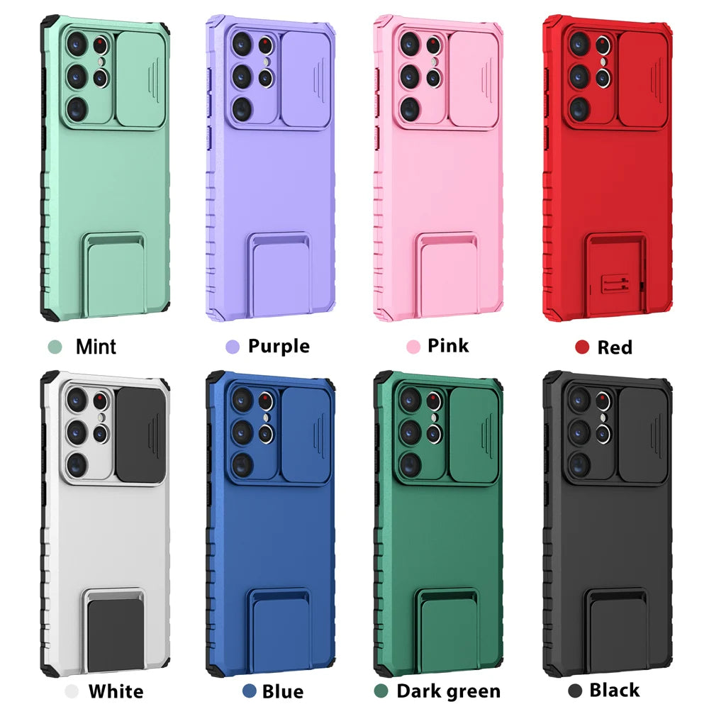 Slide Camera Lens Protection Stand Shockproof Galaxy Note Case - DealJustDeal