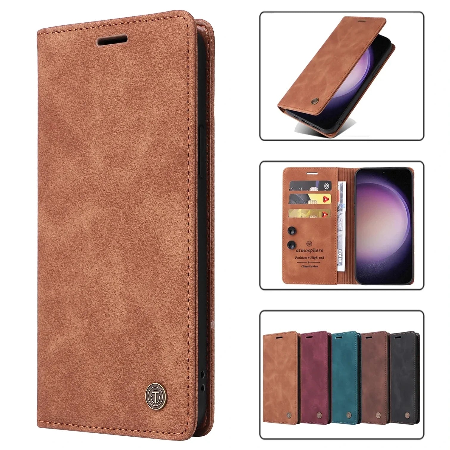 Wallet Ultra thin Leather Flip Galaxy Note and S Case - DealJustDeal