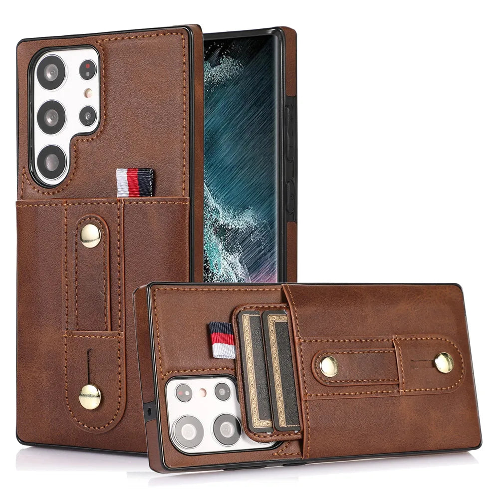 Wallet Card Slots Magnetic Leather Galaxy Note Case - DealJustDeal