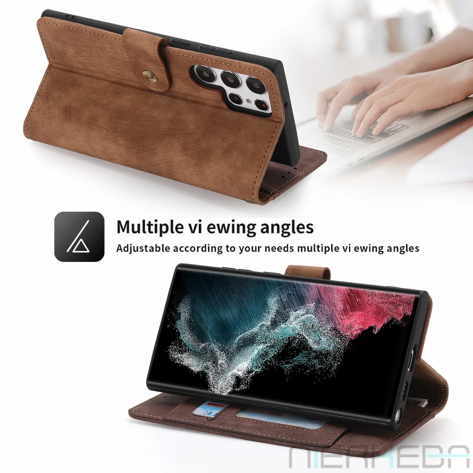 Flip Wallet Anti-Theft Brush Leather Galaxy Note and S Case - DealJustDeal