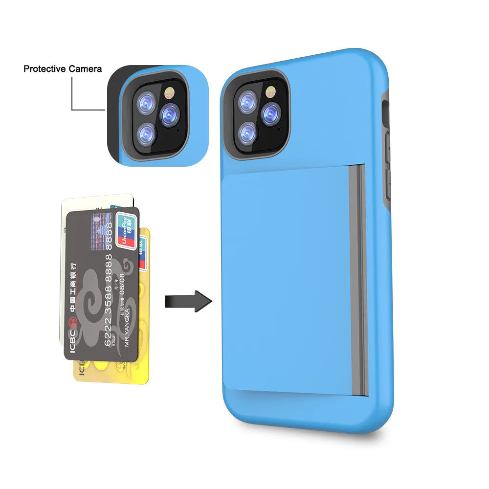 Armor Card Slot Candy Color iPhone Case - DealJustDeal