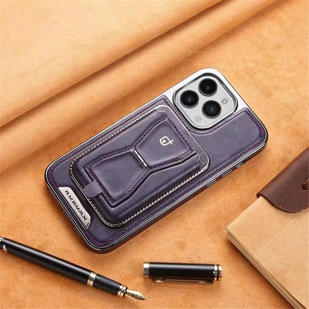 2 in 1 Magnetic Wallet Invisible Kickstand Leather iPhone Case - DealJustDeal