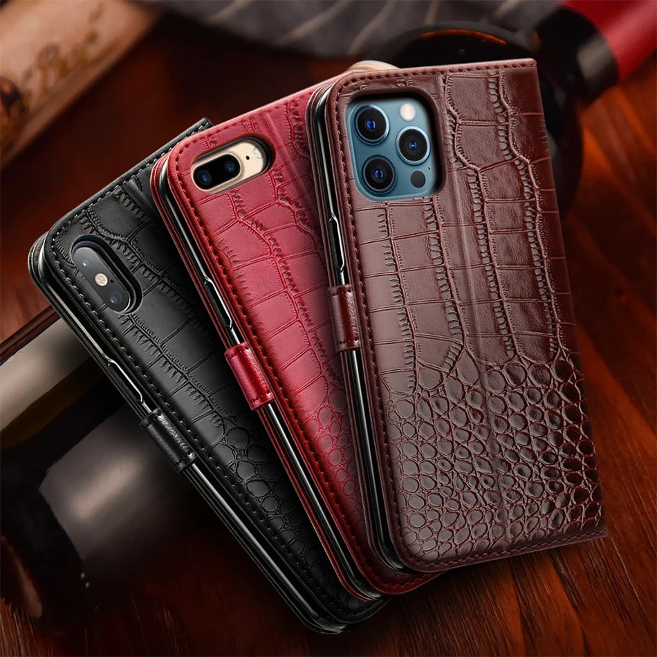 Flip Card Slot Leather Wallet iPhone Case - DealJustDeal