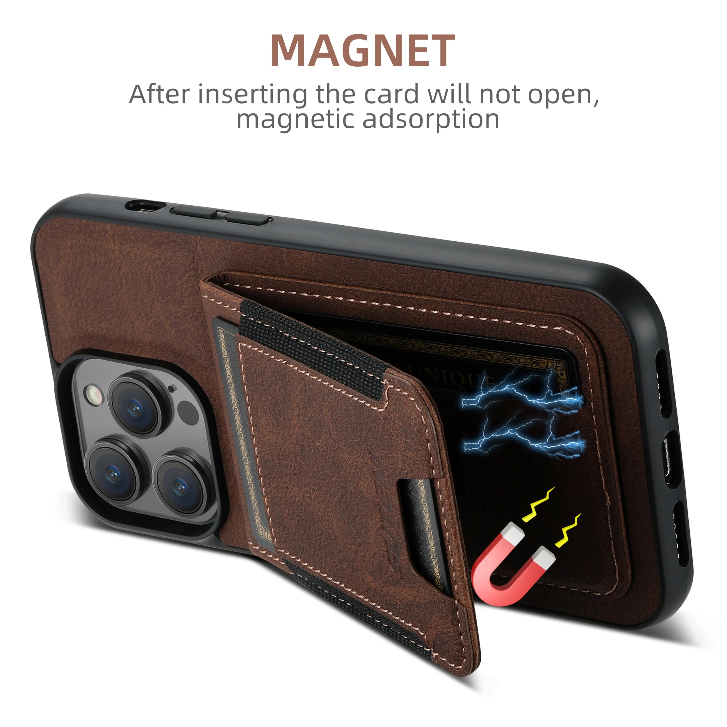 holster card Wallet PU leather iPhone Case - DealJustDeal