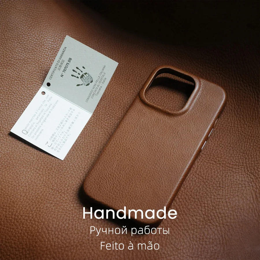 Italian Minerva Box Genuine Leather iPhone Case - DealJustDeal