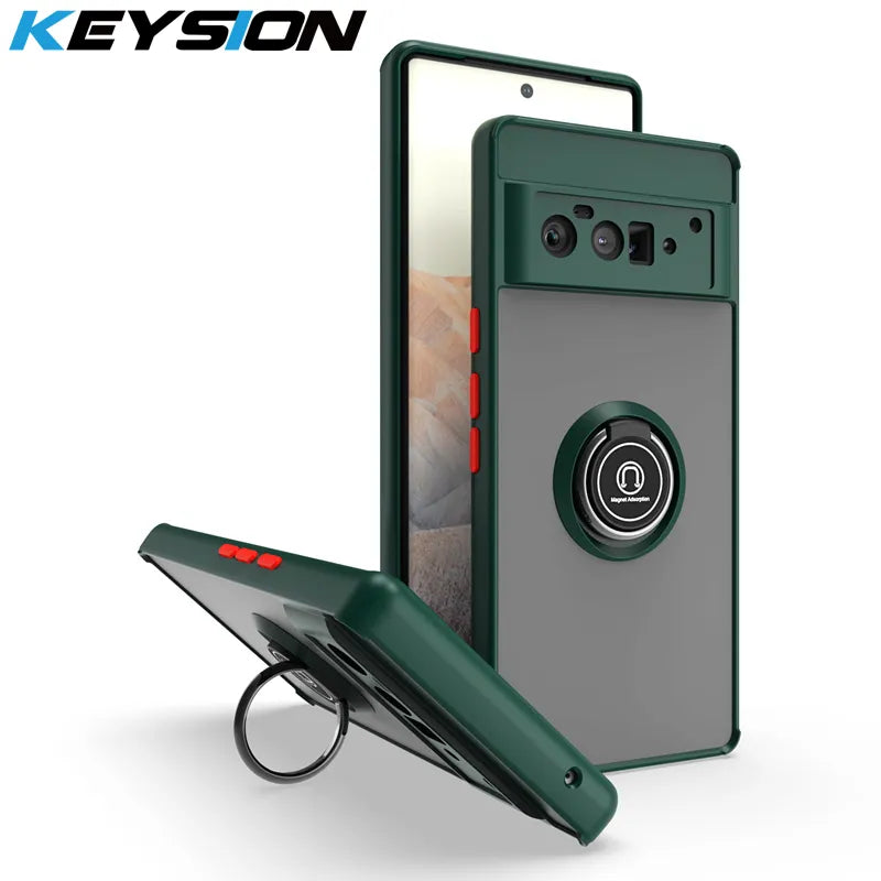 Transparent Ring Stand Shockproof Matte Google Case - DealJustDeal