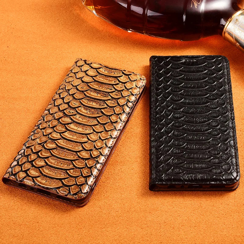 Snakeskin Veins Genuine Leather Galaxy S Case - DealJustDeal