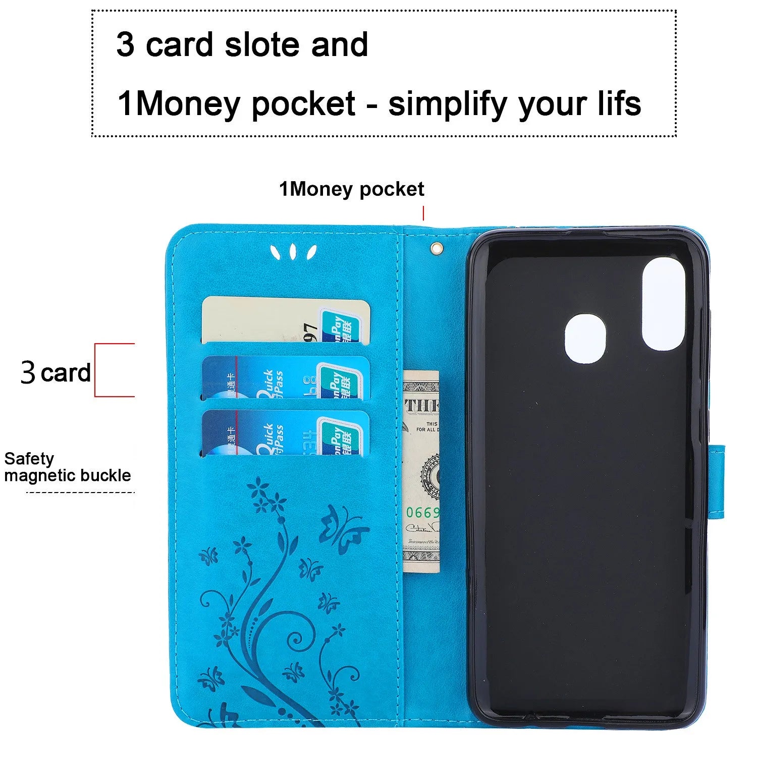 Holder Flip Stand Leather Wallet galaxy S Case - DealJustDeal