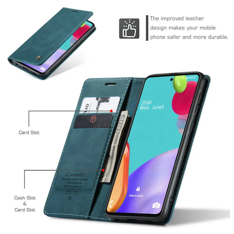 Magnet Flip Wallet Leather Galaxy A and M Case - DealJustDeal