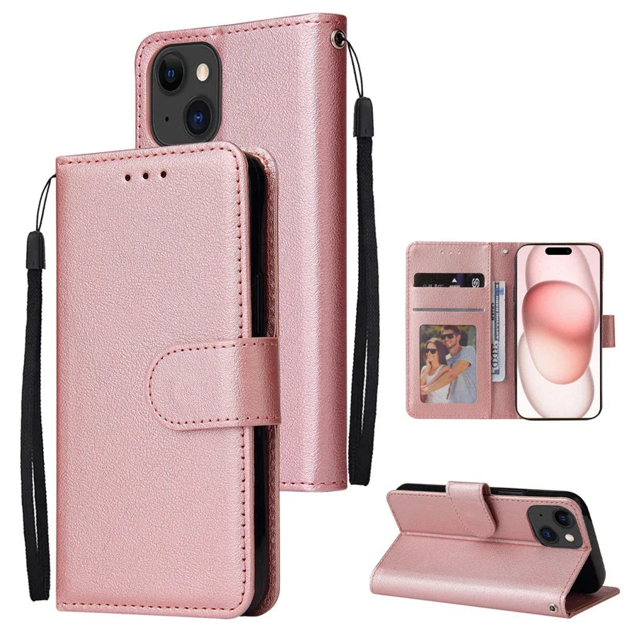 Wallet With Card Photo Frame Stand Magnetic Flip Leather iPhone Case - DealJustDeal