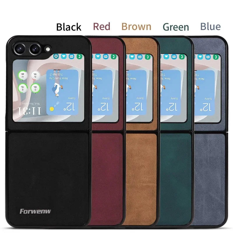 Retro PU Leather Galaxy Z Flip Case - DealJustDeal