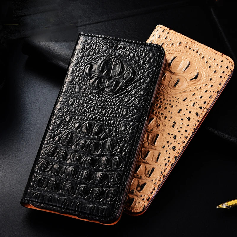 Magnetic Wallet Flip Crocodile Back Veins Genuine Leather Galaxy S Case - DealJustDeal