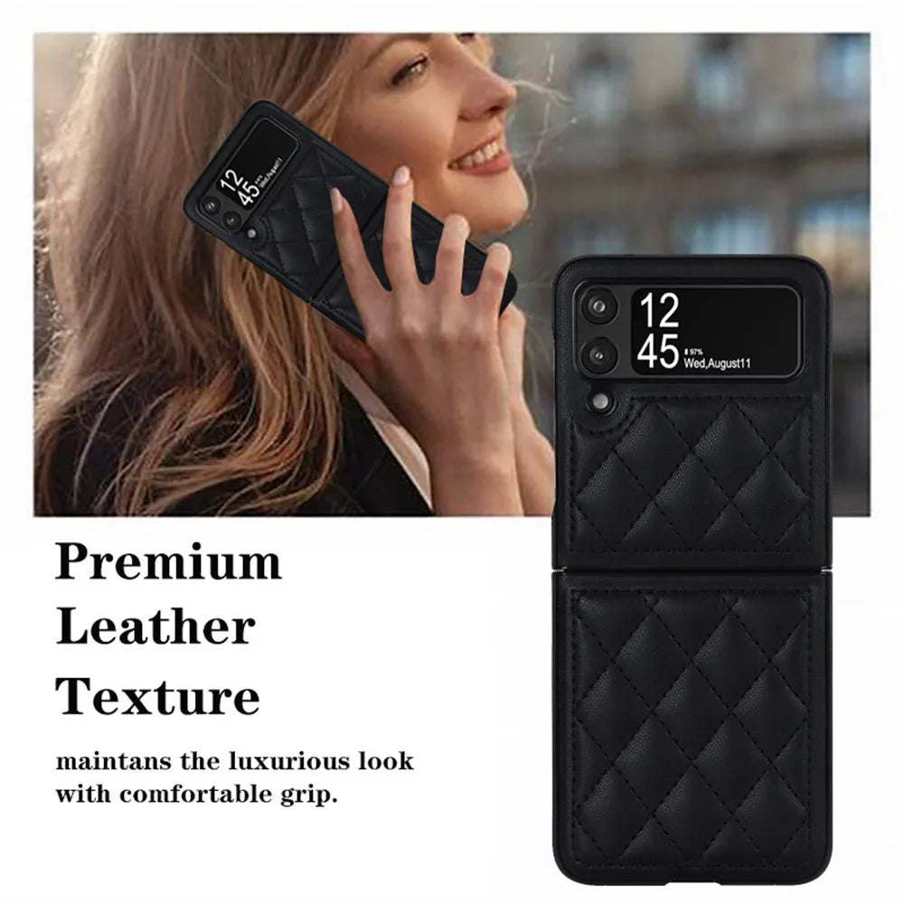 Retro Folding Leather Texture Galaxy Z Flip Case - DealJustDeal