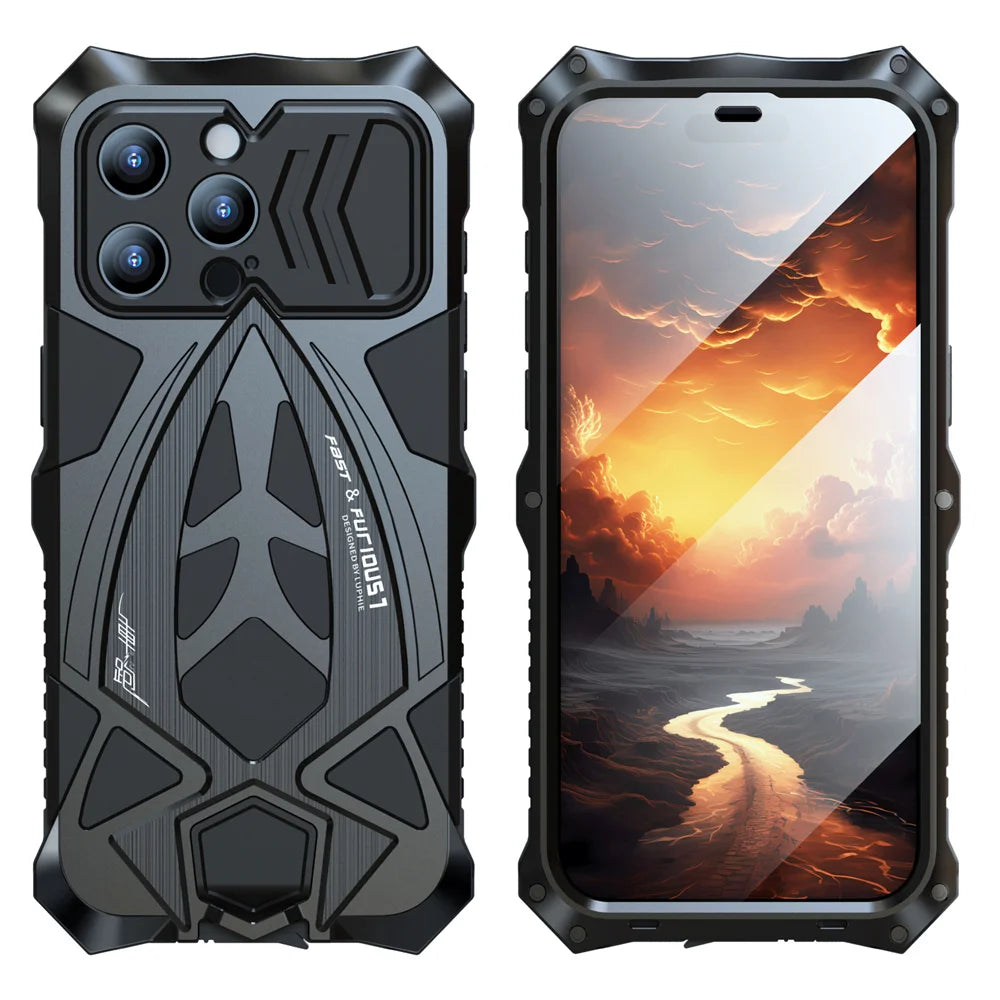 Rugged Armor Shockproof Metal TPU Shell Bumper iPhone Case - DealJustDeal