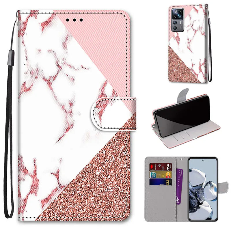 Wallet Stand Book Flower Pattern Flip Leather Galaxy A Case - DealJustDeal