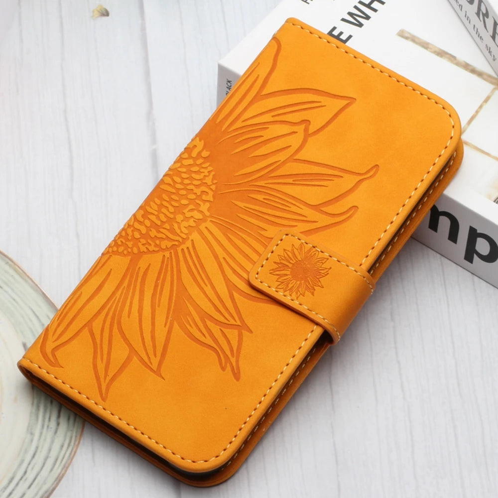 Sunflower Wallet Flip Leather iPhone Case - DealJustDeal