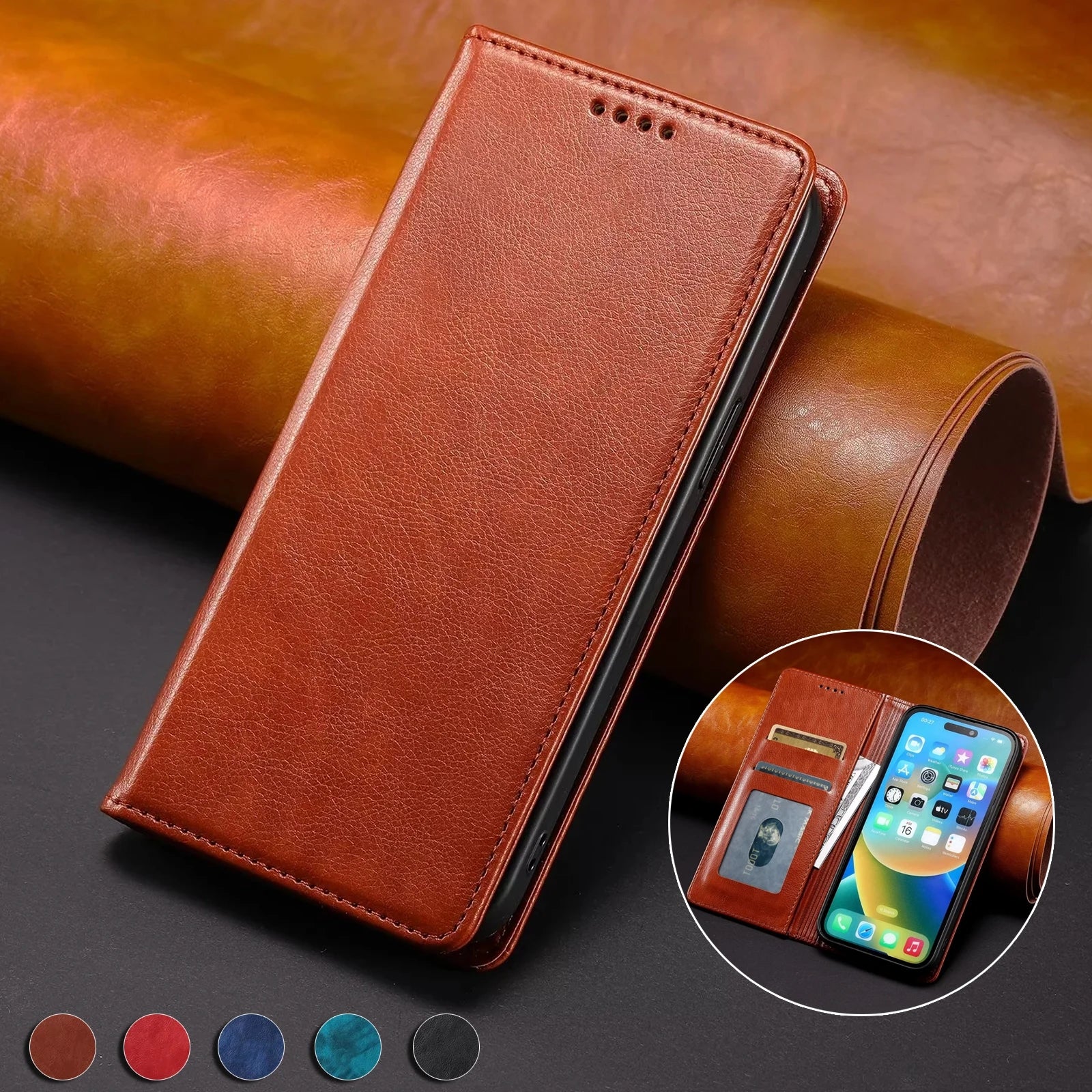 Wallet Magnetic Flip Leather Galaxy A Case - DealJustDeal