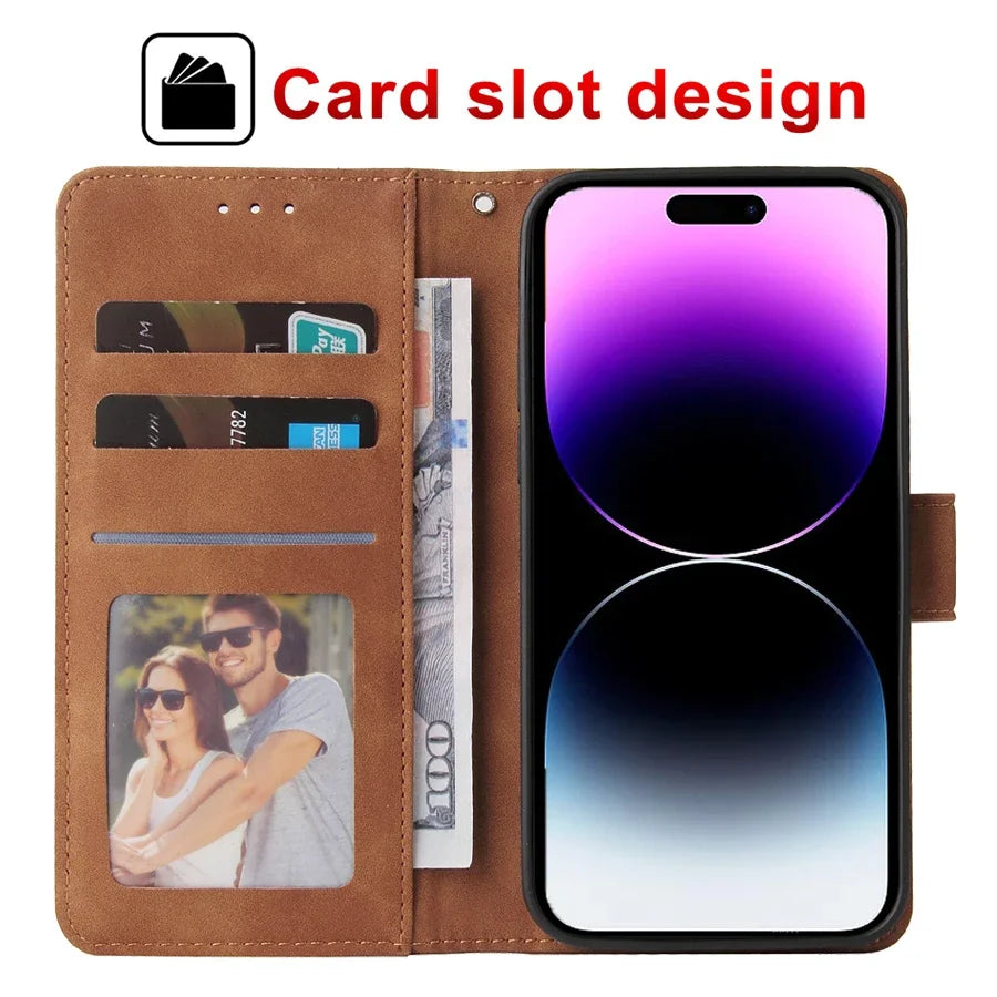 Flip Card Slot Holder Leather Wallet iPhone Case - DealJustDeal