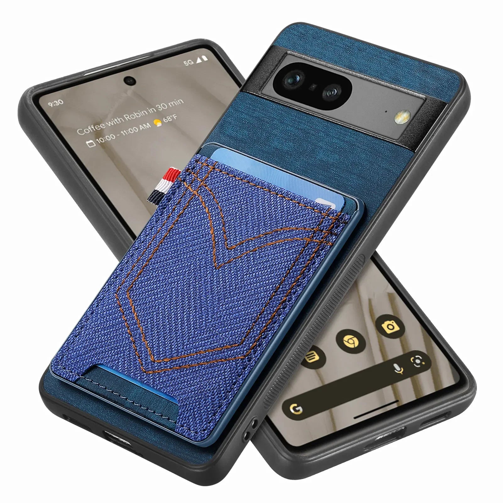 Magnet Wallet Flip KickStand Textile Leather Google Case - DealJustDeal