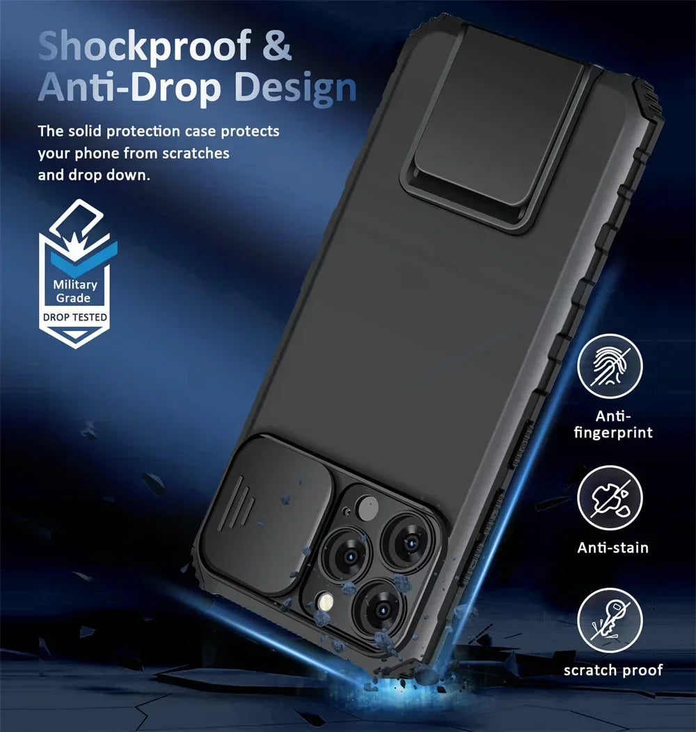 Pull Slide Camera Protection Magnetic Shockproof iPhone Case - DealJustDeal