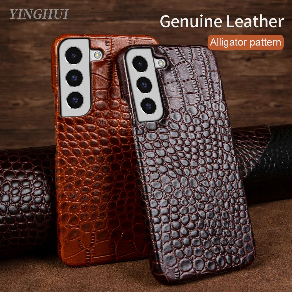 Crocodile Pattern Genuine Leather Galaxy Case - DealJustDeal