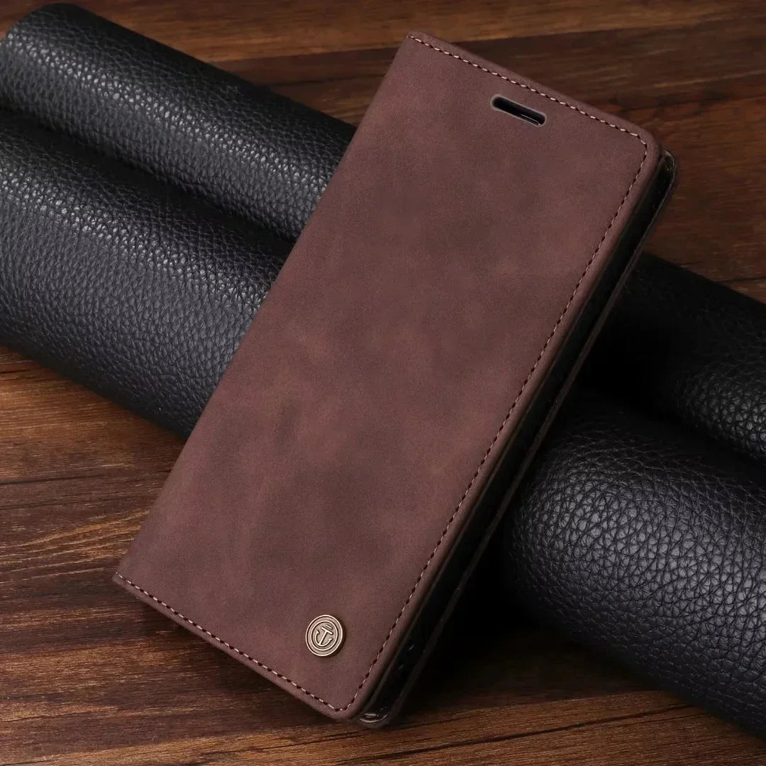 Flip Book Leather Wallet Galaxy A Case - DealJustDeal