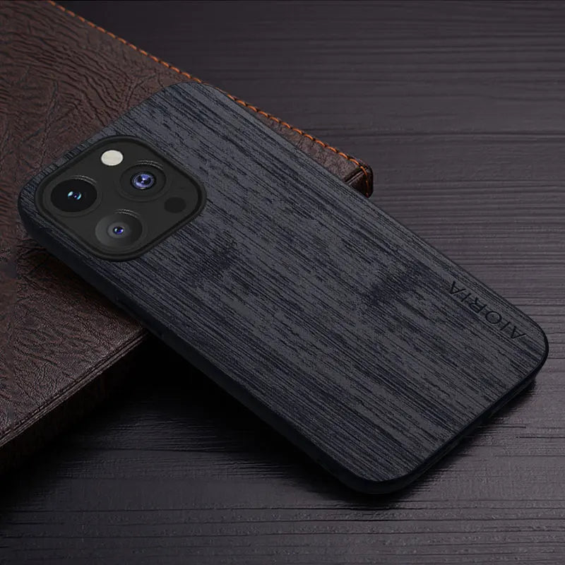 bamboo wood pattern Leather iPhone case - DealJustDeal