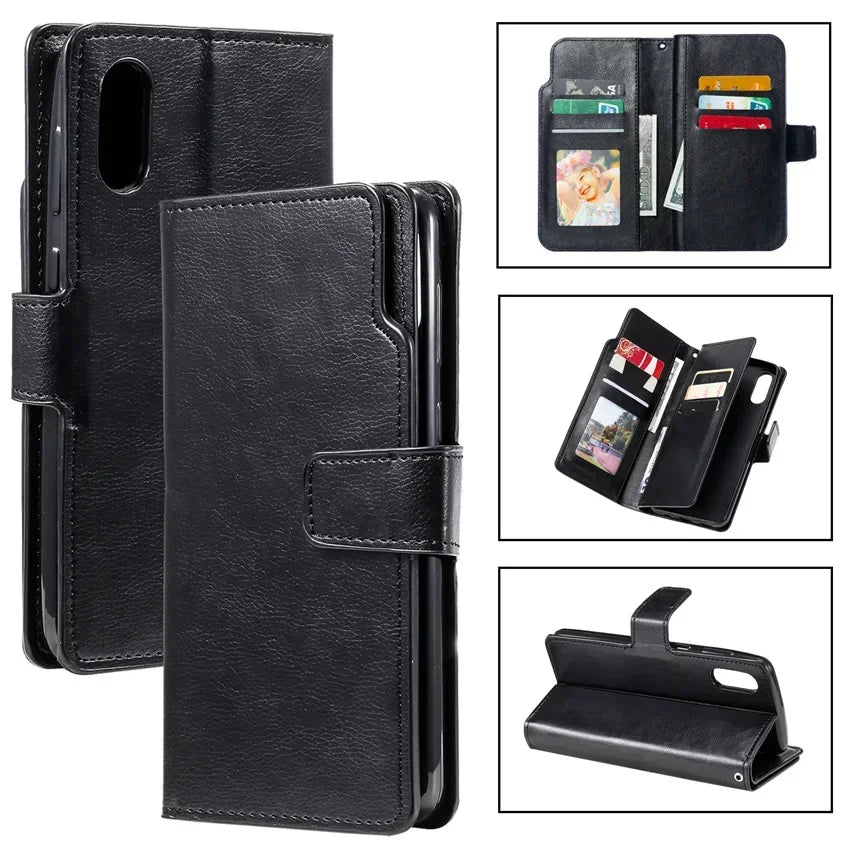 Leather Nine Cards Wallet Galaxy Note and S Case - DealJustDeal