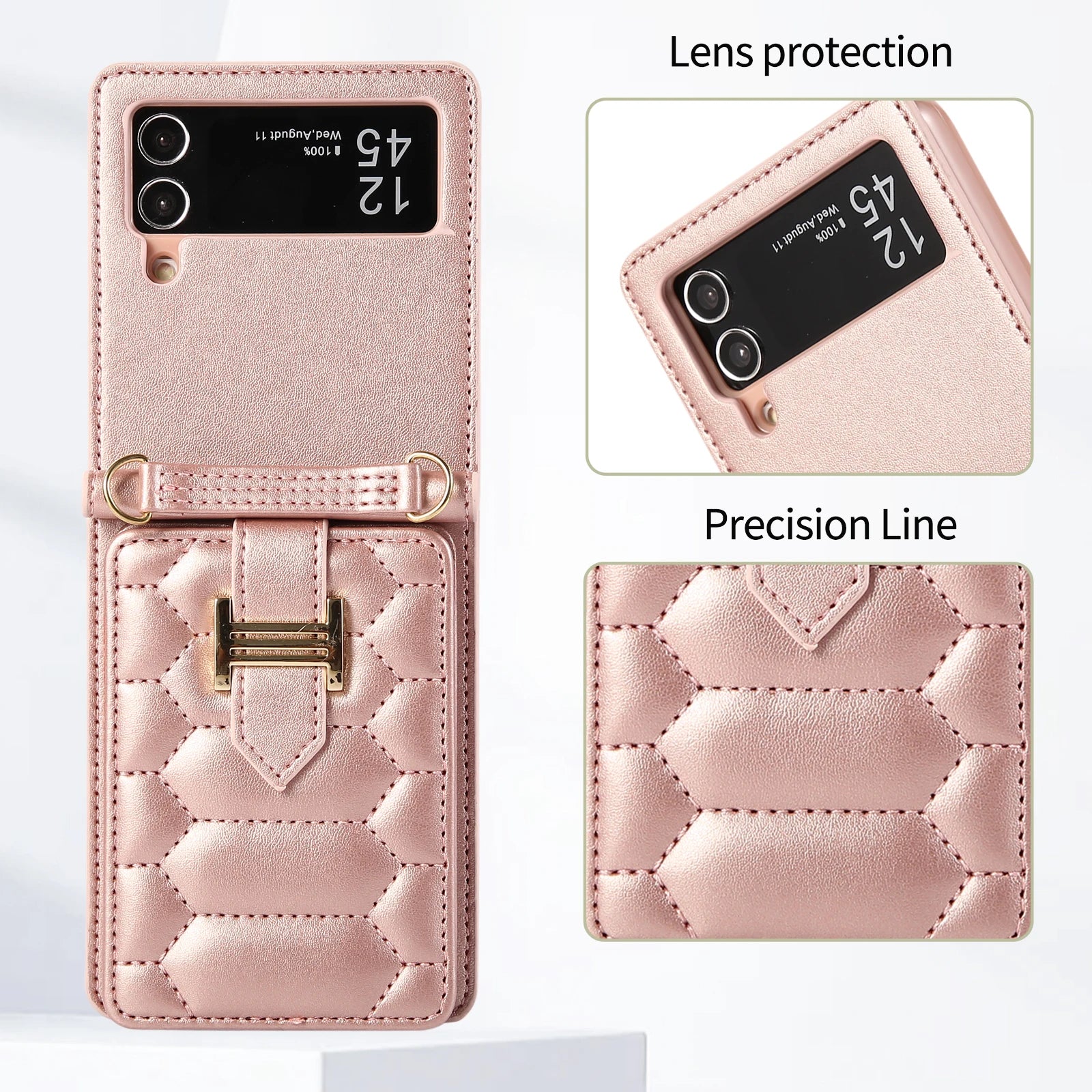 Vertical Cards Slot Holder Wallet Leather Galaxy Z Flip Case - DealJustDeal