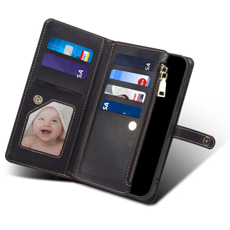 RFID Card Holder NFC Credit Wallet Flip Leather Galaxy A, Note and S Case - DealJustDeal